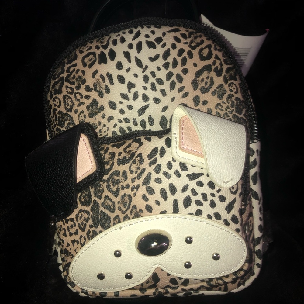 🖤 Betsey Johnson Leopard Print Mini Backpack with White & Black Accent
